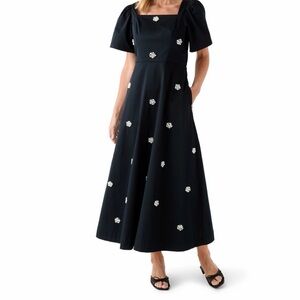 Crown & Ivy Women's Long Sleeve Embellished Midi Dress